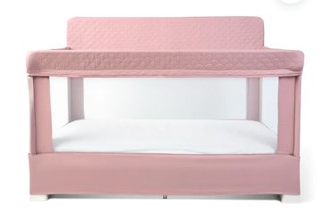 Lunaire Baby Delight Organic Full Size Mesh Crib and Playard Crafted with Soft GOTS-Certified Organic Cotton. Pink -