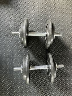 Pair Of 30 Pound Adjustable Dumbells