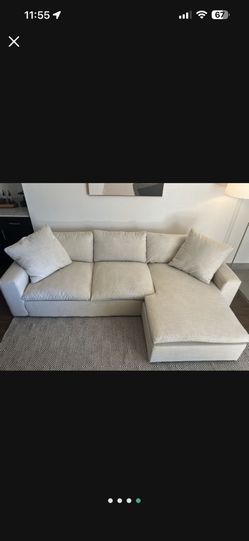 Linen Sofa From Living Spaces 108” With Reversible Chaise
