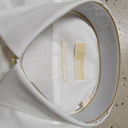 Mk Brand New White Dress Shirt In Size 17 Slim 