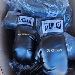 New Everlast Black Boxing Gloves Sparring Kickboxing Punching Bag 