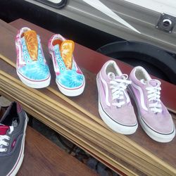 Lady's vans 2 pairs light purple and tie dye