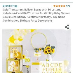 Baby Shower Balloon Boxes Abc's + Baby New