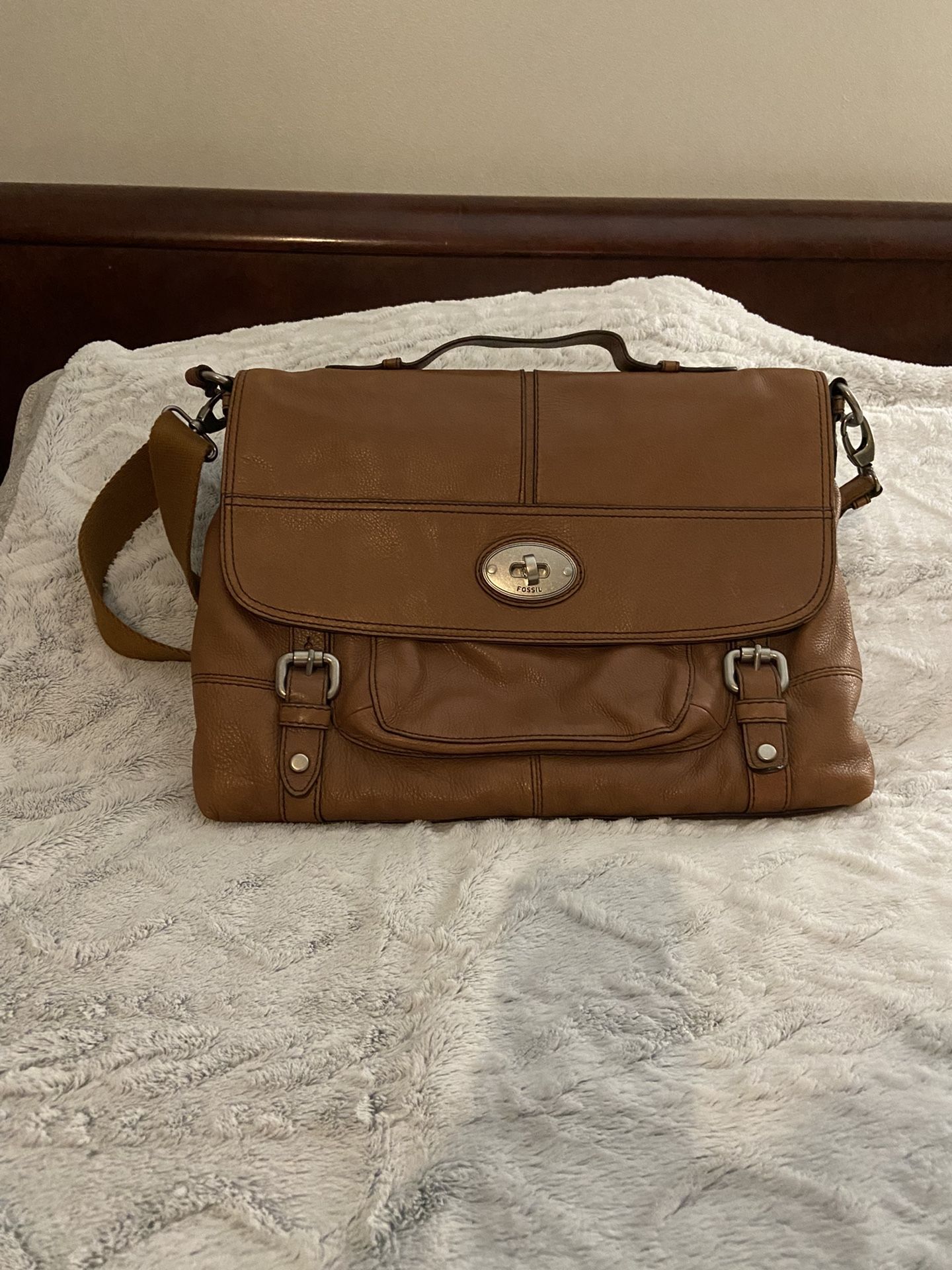 Fossil Leather Messenger Bag