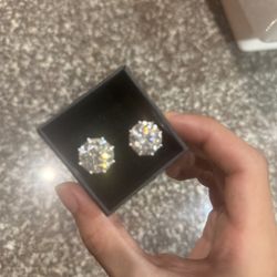 Diamond Test Approved 12 Carat 15MM Moissanite Earrings