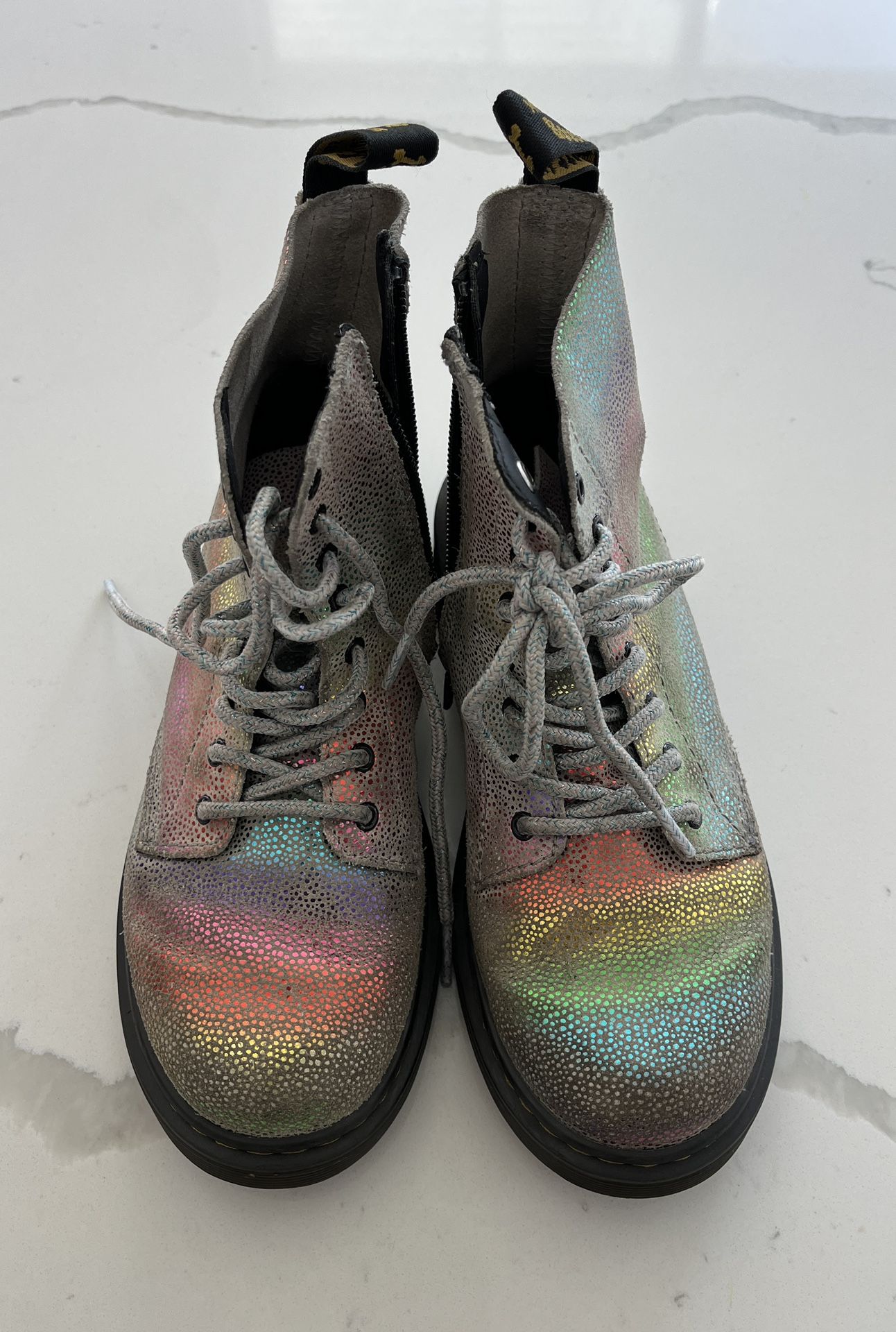 Doc Dr Martens Boots Size 3 Kids Rainbow Suede