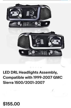 LED DRL Headlight Assembly for GMC Sierra