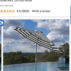 Sunvilla 10’ Round Solar LED Umbrella