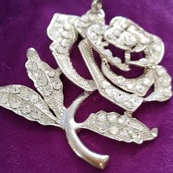 Rose Rhinestone pendant.