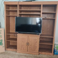 Free Furniture Sofa Leather Recliner Entertainment Center Stereo/Record Cabinet TV NOT INCLUDED!!!!