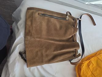 AllSaints Tan Suede Leather Backpack