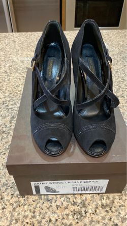 Louis Vuitton wedge cross pump