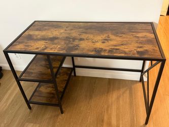 Rustic Computer Desk with Shelves - Excellent Condition