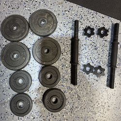 Set of 2 dumbbells with interchangeable weights