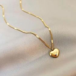 Heart Necklace, Gold Plated Heart