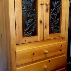Unique Real Wood Iron Cabinet 