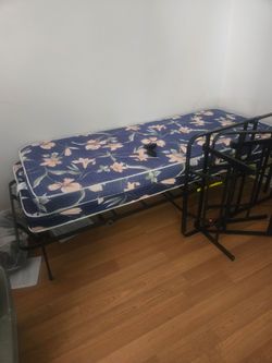 Two twin beds frame plus mattress like new only used once