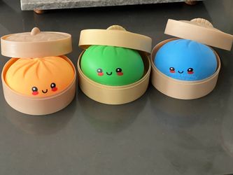RMS Scented Dumpling Squishies – Green Apple & Orange Versions – Opened Only to Verify Color