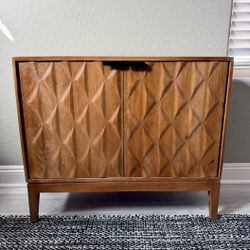 29in Two Door Patterned Wood Cabinet Sideboard