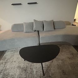 Grey Curved Sofa
