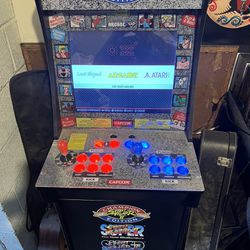 1Up Street Fighter II Championship Edition Arcade Cabinet With Riser 7000+ Games
