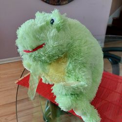 Big FLUFFY Green Frog 🐸 HUGGABLE Pillow 17"
