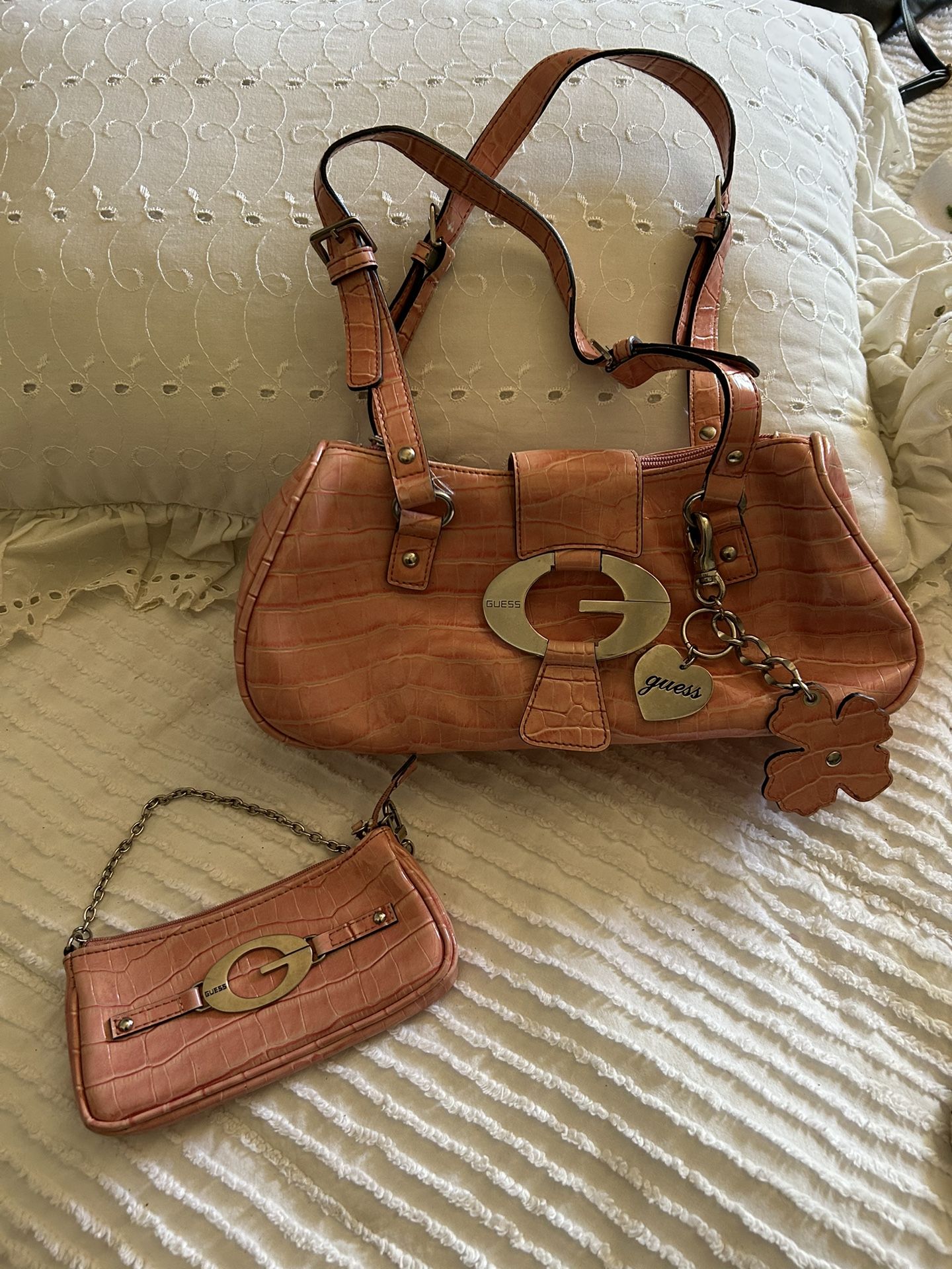 Guess Vintage Shoulder Bag And Wristlet