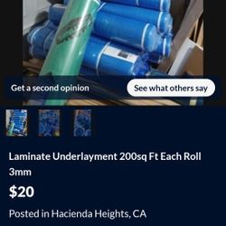Laminate Underlayment 200sq Ft Each Roll 3mm 