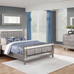 4 Piece Bedroom Set Include Queen Bed, Dresser, Mirror, 1 Nightstand…Optional Chest and sizes can be added