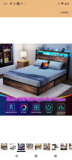 Brand New In Box Modern Queen Size Lift Bed With LED Lights And Charger Station!!!