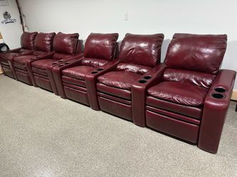 Six leather manual recliners