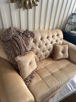 Gold Couch With Pillows