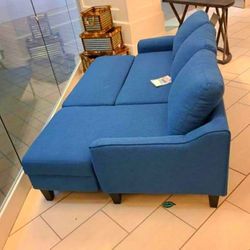 📌SAME DAY DELIVERY》Ashley Furniture Jarreau Blue Sofa Chaise Sleeper $699.》Sofa, Small Sectional, Couch, Seccional📌