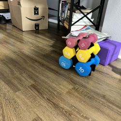 Full Weight Set And Plastic Weight Rack