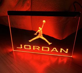 JORDAN LED NEON RED LIGHT SIGN 8x12