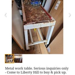 Metal work Table 54"x22" 