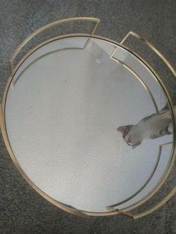 Round gold decor mirror