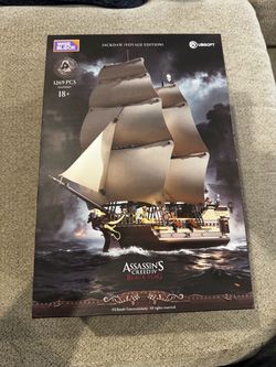 Wise Block Assassin's Creed Black Flag Jackdaw Pirate Ship Building Set 1269 Pcs Voyage Edition Large Model Ship Kit HA395105, Gifts for Adult 18+ Col