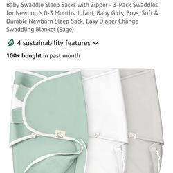 KeaBabies Swaddle, Newborn, 0-3months