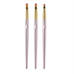3 PIECES - ROUND NAIL BRUSHES - paint Brush - Gel Brush 