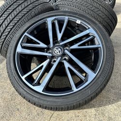 INSTALL 19" Toyota Camry XSE OEM black wheels rims BRIDGESTONE TIRES 2025 2026 SENSORS