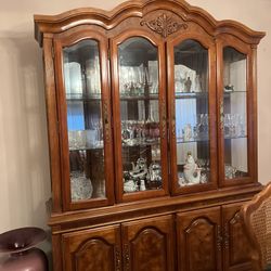 Extendable Dining Table Set + China Cabinet