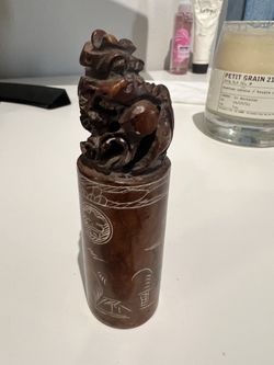 Antique Carved Stone Seal Chinese Signature Chop 19th Century Dragon Stamp