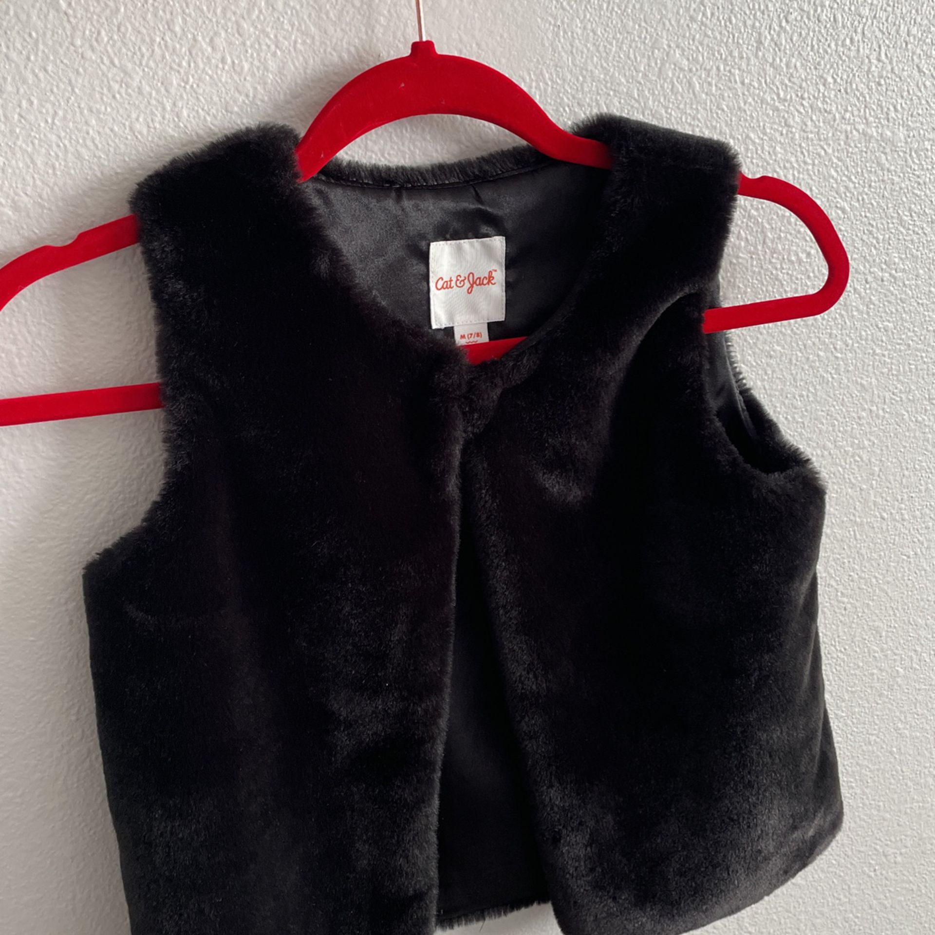 Girls Faux Fur Vest Coat Sleeveless Jacket