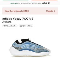 Adidas Yeezy’s 700 V3 Yeezy
