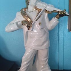 Vintage  Porcelain White And Gold Clown