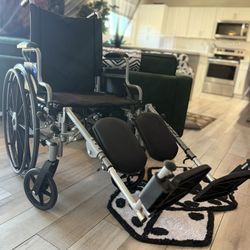 Medline K4 Lightweight Wheelchair – Foldable, Swing-Away Legs, 18" Seat