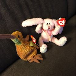 Strawbunny And Beak  Beanie Babies