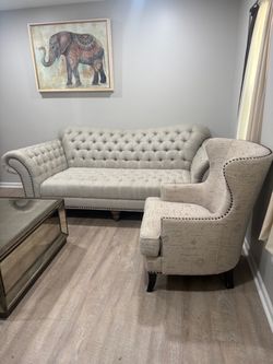 Complete cream living room set