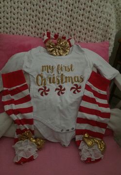 First Christmas onesie set. Brand new, never worn.